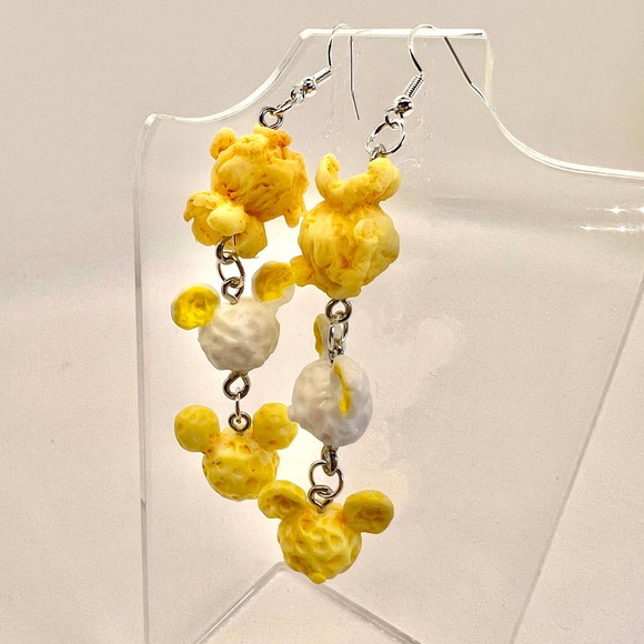 Mickey Popcorn Chain Earrings - Mickey Mouse Earrings - Popcorn Earrings - Picture 8 of 11